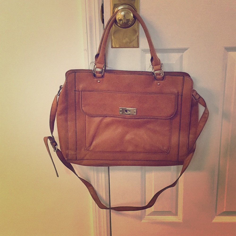 Tan Brown Professional Tote Bag Purse